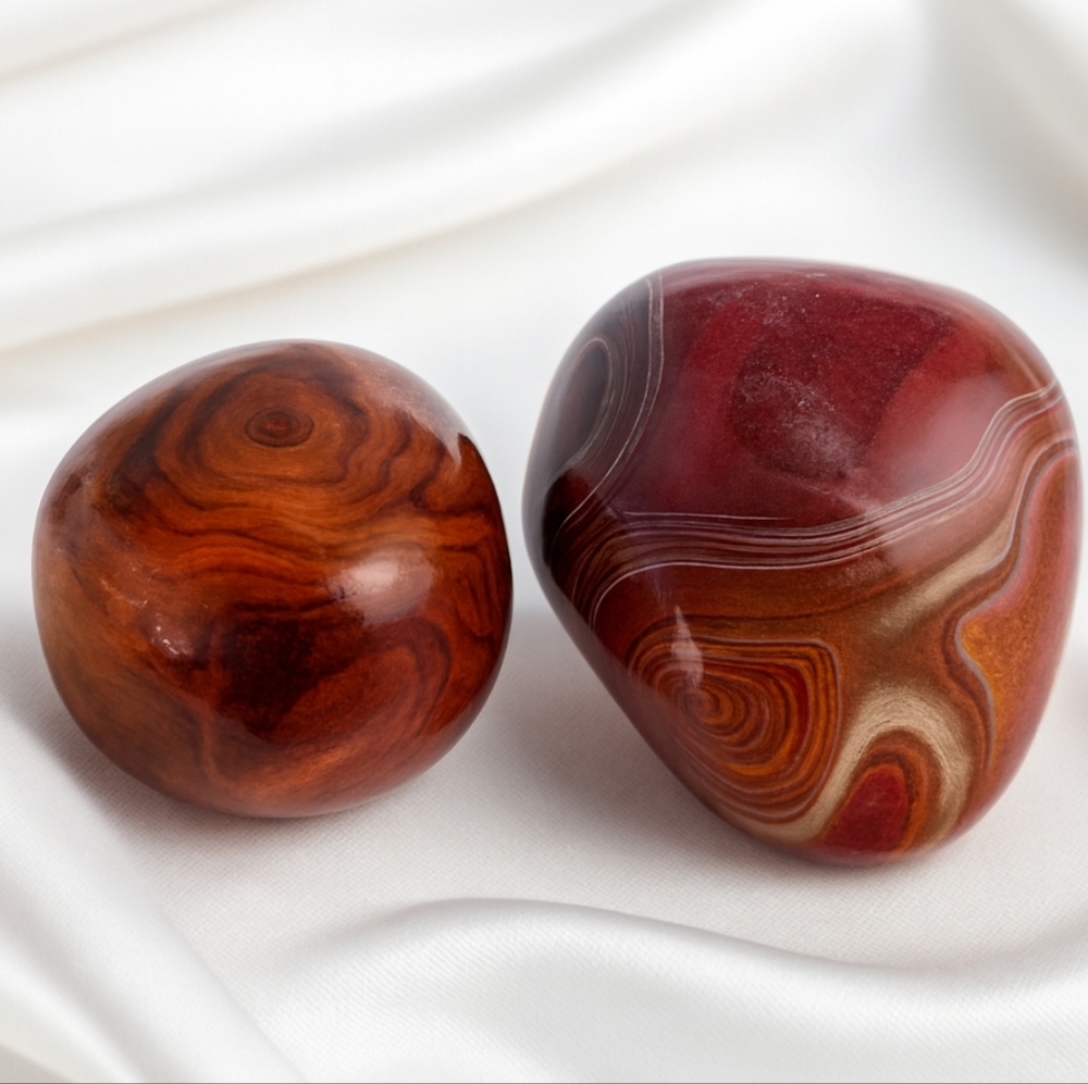 Natural Polished Agate Stone Unique Pattern Set of 2 – Home Office Décor #8